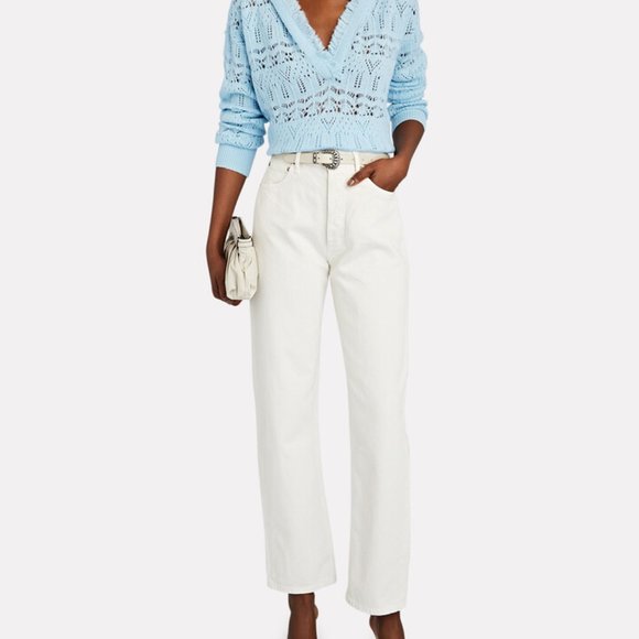 SOLD - INTERMIX Cashmere-Blend Sweater in Light Blue Size M (NEW WITH TAGS) - Picture 4 of 5